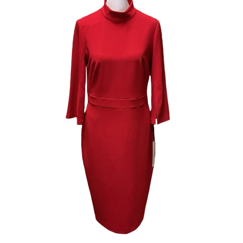 NWT Calvin Klein (Red) Split Sleeve Dress - Size 8